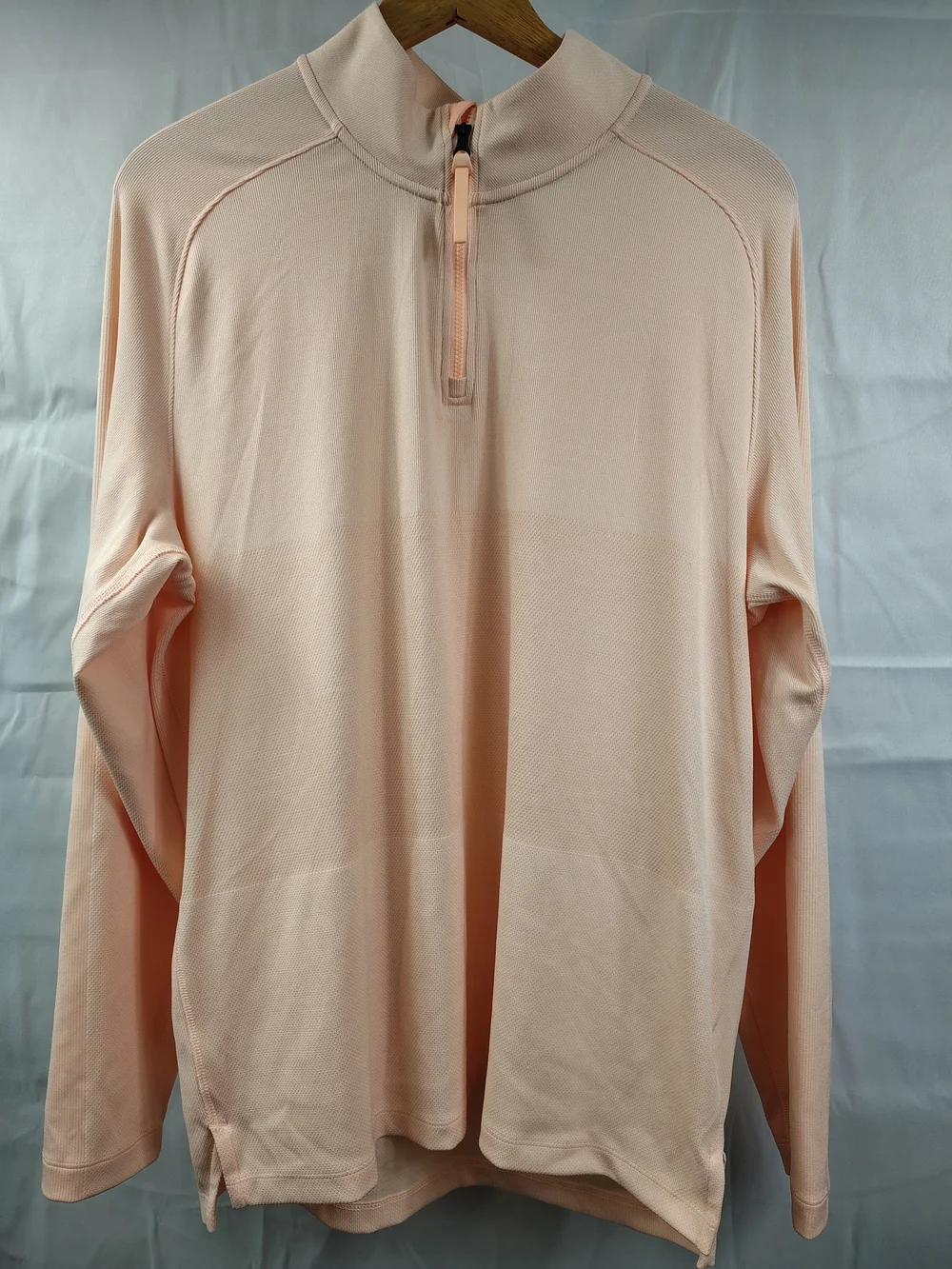 Nike Golf Shirt Mens M Medium Dusty Peach Dri Fit Vapor Half Zip Mock Neck Golf